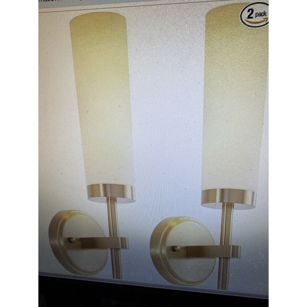 Wall Sconces Set of Two,Brass Gold Bathroom Sconces Wall brassgoldwhite